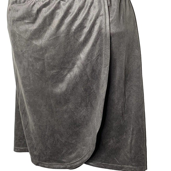 Nightcap by Carisa Rene Taupe Gray Vegan Suede Halter Dress 2 Mini Super Soft - Picture 6 of 11